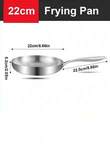 1pc 304 Stainless Steel No Coating Non-Stick Frying Pan Gas & Induction Cooktop Compatible For Steak Cooking Kitchen Cookware - View 10