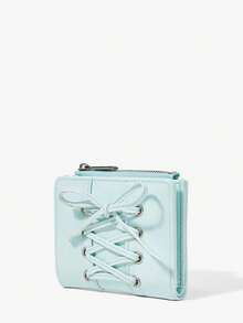 Viva Strut 1 Billetera pequeña azul claro, billetera de mano, con cremallera, bolsa de cambio de viaje diaria nueva, elegante y versátil. - Celeste - Ver 2