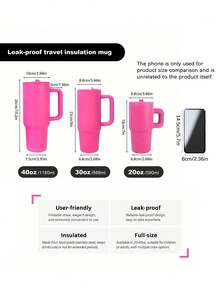 Fourth-Generation Car Cup Seal Cover Ice Mug Suction Cup Stainless Steel Vacuum Flask - Magenta - View 3