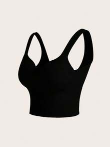 SHEIN Velisys Women's Ribbed Solid Color Casual Sports Bra 2-Pack - Multicolor - View 7
