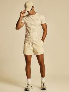 Musero Sport Printed Mucsle Fit Gym Crew Neck Tshirt Spring Summer Essentials Gymwear Athletic Gym - Khaki - View 5