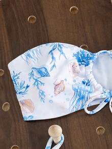 Swim Vcay Springbreak 女款水母印花平胸式比基尼兩件式泳衣，無鋼圈 - 彩色 - 查看 5