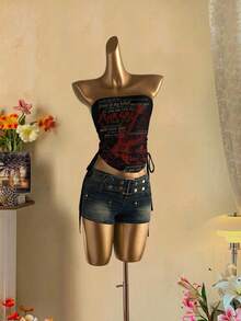 Attitoon Atasan Bandeau Pas Badan dengan Tali Serut dan Simpul untuk Wanita - MultiWarna - View 4
