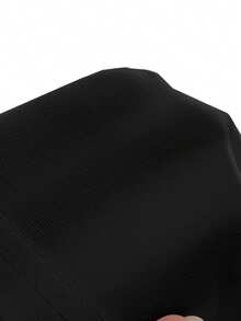 DAZY Camiseta ajustada de mujer de manga corta con cuello redondo de unicolor - Negro - Ver 4