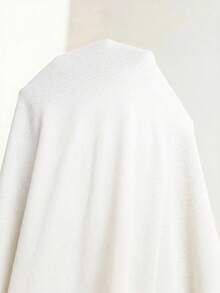 Plussiva Plus Size Maternity Solid Color Round Neck Short Sleeve Side Slit Hem Top - White - View 7