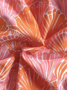 Swim Vcay Set Bikini Wanita 2 Potong Musim Panas Seksi Motif Kerang & Bunga Acak Tepi Bergelombang Leher V Model Halter - MultiWarna - View 6