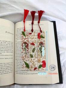 3/6pcs Flower Acrylic Bookmarks, Transparent Bookmarks With Colorful, Floral BookmarksTassels Cute For Women Teacher Students Book Lovers 4 Style Bookworm Literary Gifts Reading Book Accessories,Back To School - Rectangle - View 4