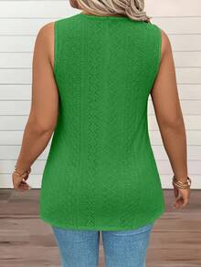 EMERY ROSE Camiseta de tirantes de unicolor casual de verano talla grande - Verde - Ver 5