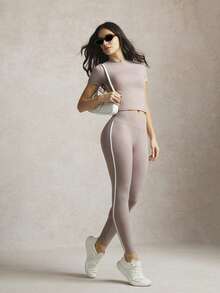 Activina Damen 7/8 Länge Sport Leggings - Altrosa - Übersicht 5
