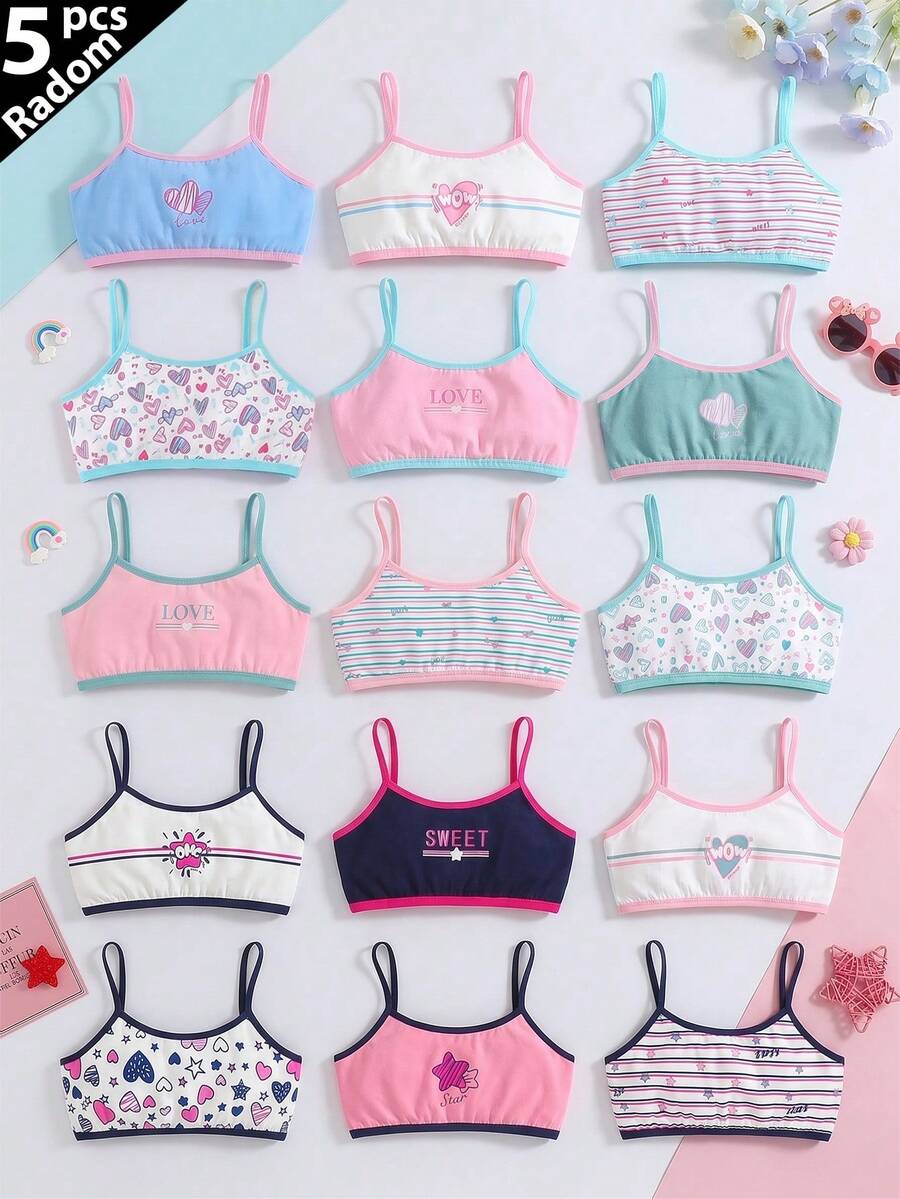 Randomly Ships 5 Of 20 Girls' Underwear, Cute Print, Comfortable To Wear - Multicolor - View 1