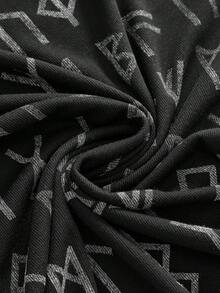 ROMWE Dark Gothic Rune Pattern All-Over Print Sexy Backless Lace-Up Halter Tank Top - Black - View 9
