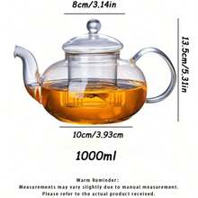1 Pieza Tetera de Vidrio Borosilicato de Alta Calidad, Transparente con Colador, Tetera para el Hogar, Tetera para Té de Flores, Juego de Té Kung Fu - transparente - View 7