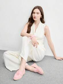 CUCCOO BIZCHIC 女款時尚休閒簡約舒適便攜足套職場通勤平底鞋 - 櫻花粉色 - 查看 6