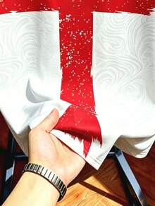 Aesthetic Post 男士數位十字圖案印花圓領短袖足球球衣，健身運動 - 彩色 - 查看 4