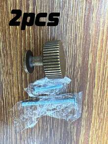 A Set Of 2 Knurled Drawer Pulls, Antique Bronze Cabinet Handles, Single-Hole Kitchen And Bedroom Hardware, Vintage Knobs For Wardrobe/Dresser. - Antique Brass - View 8