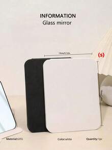 Adjustable Portable Vanity Mirror | Desktop/Handheld Cosmetic Mirror For Dorm, Office & Home | Simple Bathroom Decor - White - View 10