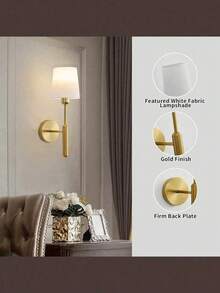 1PC Rechargeable Battery Powered Wall Lamps, Battery Operated, No Wiring Needed, Suitable For Bedroom, Cabin, Bedside Reading Light - one-size - View 4