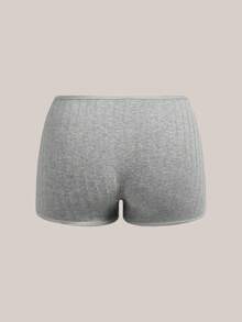 Barelissa 4件/組 女款大尺碼棉質羅紋平口內褲，柔軟親膚舒適內衣 - 彩色 - 查看 5