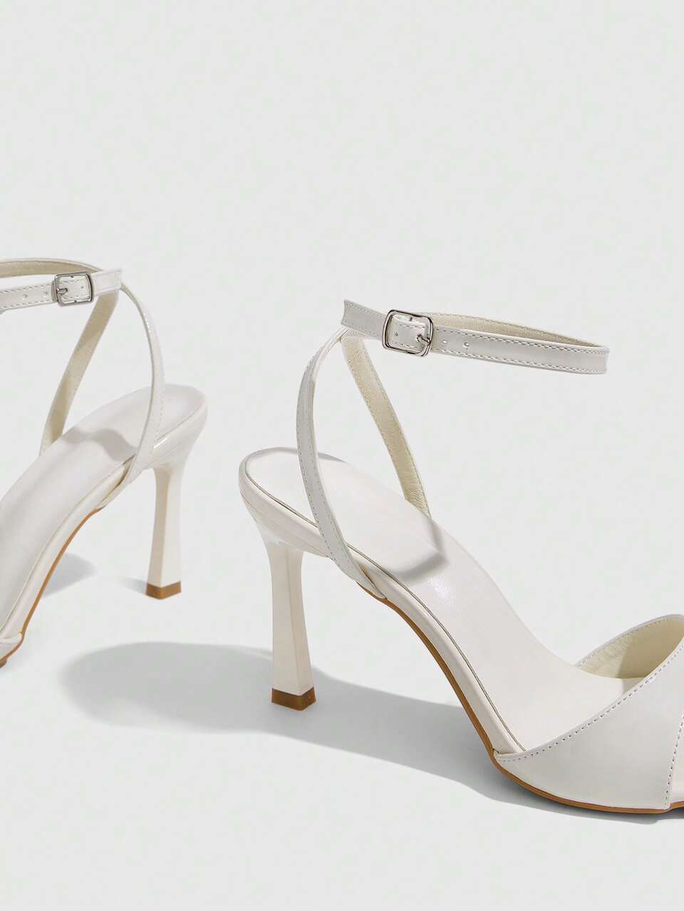 CUCCOO SZL Women Shoes Spring And Summer New White Ankle Strap Women's High Heel Sandals Fashion Comfortable Versatile Sexy Party Banquet Women Sandals