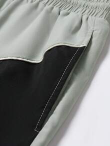 Manfinity Roghcode Pantalones cortos casuales versátiles de uso diario y viaje con cintura con cordón y bloques de color para hombres - Multicolor - Ver 3