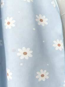 GlowEve Ditsy Floral Chiffon Shawl, Summer Lightweight Sheer Cardigan - Baby Blue - View 4