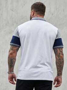 DRIVNCORE Men's Plus Size Color Block Short Sleeve Polo Shirt, Going Out Casual Men Polo Shirtspolo Shirt For Men>Casual - Multicolor - View 2