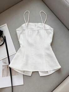SHEIN Franclia New Spring/Summer Slimming Camisole Top For Women - White - View 2