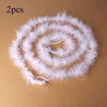 1pc 2M Feather Cord Ribbon, Beautiful Decoration For DIY Crafts, Christmas, New Year Accessories - Multicolor - View 16