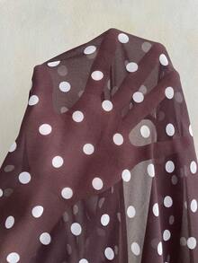 SHEIN CURVE+ Plus Size Autumn Fashion Casual Elegant Loose Brown Chiffon Sheer Long Sleeve Bow, Winter 2026 22W - Brown - View 10
