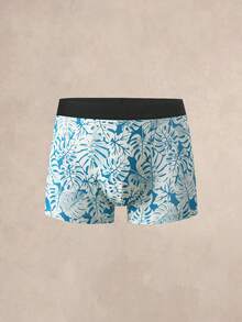 EverLounge Men's 4 Packs Tropical Leaf Print Boxer Briefs, Multi-Color Monstera Pattern Casual Underwear Navy Turquoise Lime Green Summer - Multicolor - View 7