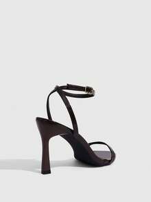 CUCCOO SZL Women's Adjustable Simple High-Heeled Sandals, Suitable For Daily Casual Wear, Spring Break, Easter, Prom - coffee color - View 3