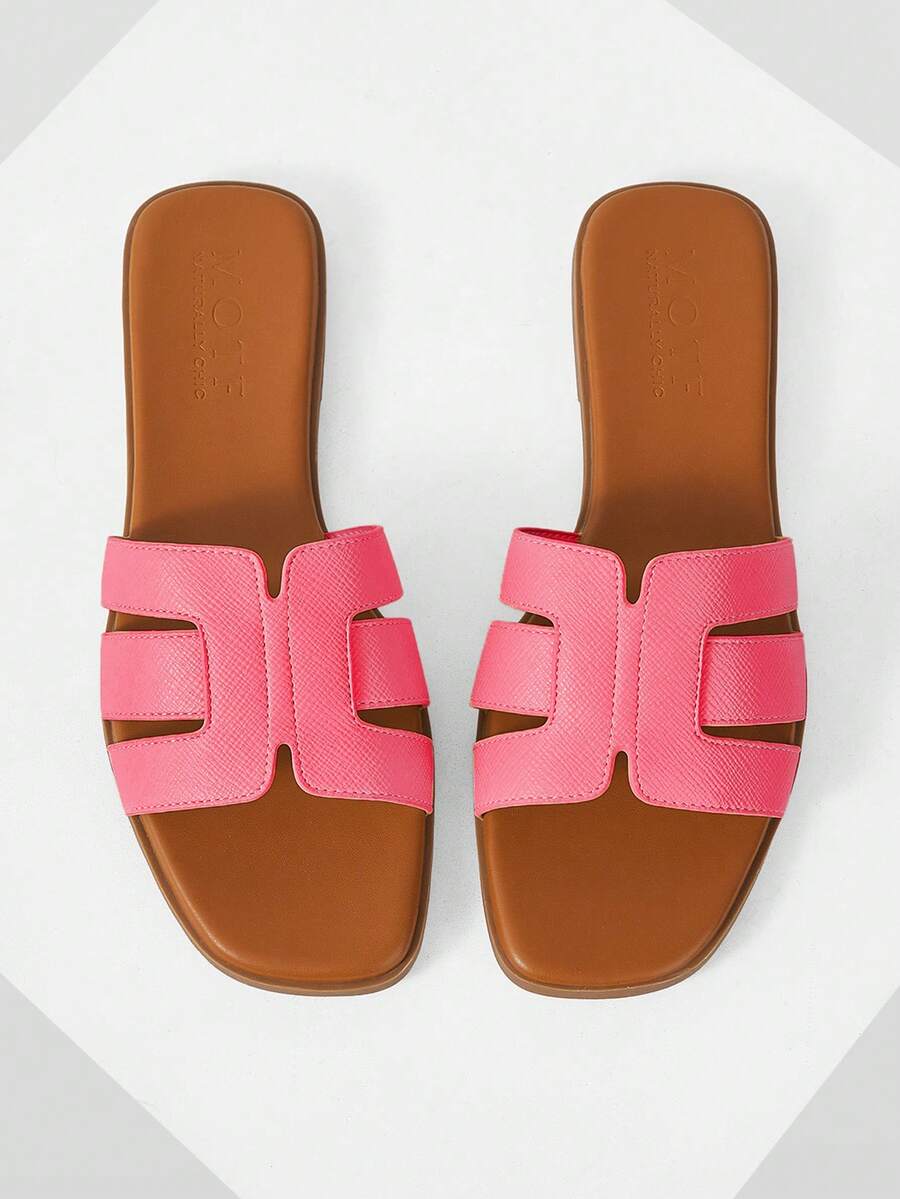 MOTF PREMIUM WOMEN'S COMFORTABLE SIMPLE VERSATILE FLAT SANDALS - Baby Pink - View 1