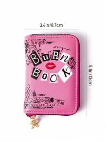 Mean Girls | SHEIN 1個 PU皮革珠寶收納袋，可存放戒指、耳環、項鍊等，附分格設計方便整理收納，適合女性與學生，居家收納與旅行理想之選，Burn Book - 粉 - 查看 5
