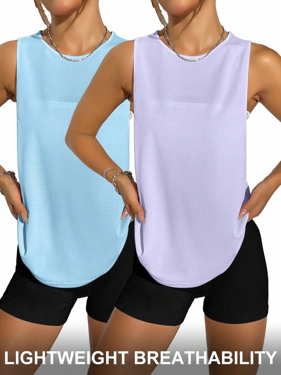 SHEIN Velisys Débardeur basique sans manches pour femmes - Multicolore - Voir 1