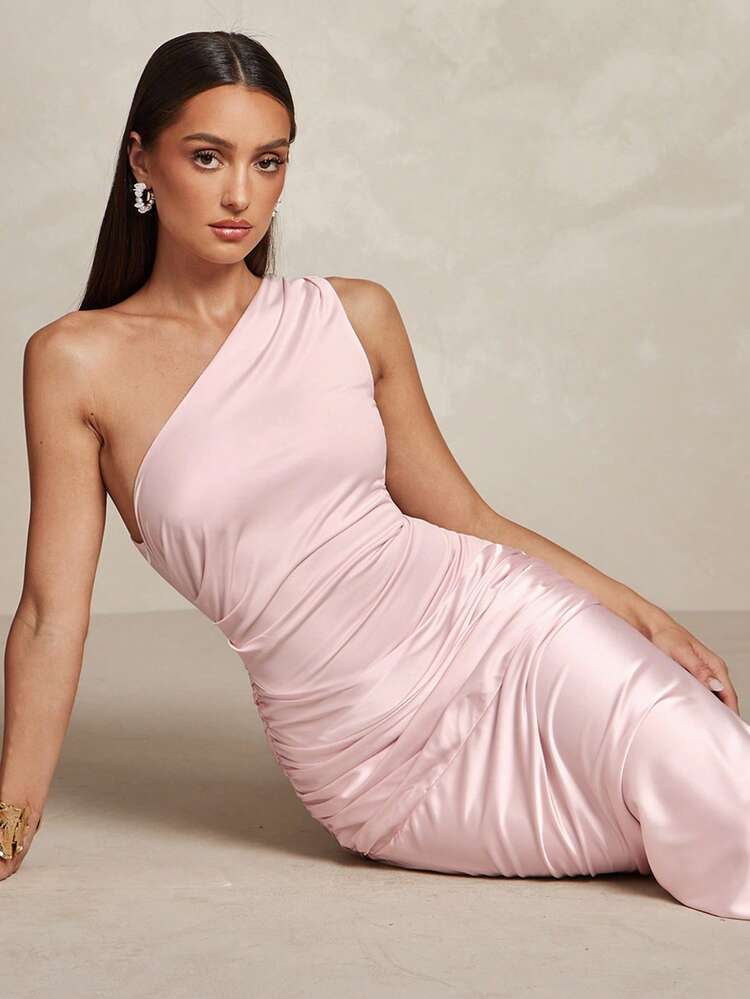 Silquee Summer Elegant Patchwork Faux Satin Long Dress Luxury Evening Wedding Dress  Elegant Dresses For Party Festa Junina Women's Clothing  Summer Dress - Pink - View 7
