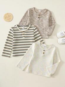 SHEIN 3 piezas de camisetas para niños pequeños - Multicolor - Ver 3