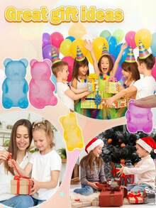 MINKOJA A Little Bear Maltose Pinching Ball Stress Relief Toy, Cute And Easy To Carry, Fidget Toy, Stress Toy, Squishy Slow Rising, A Great Gift For Birthday, Party, Holiday, And Weekdays. - Multicolor - View 5