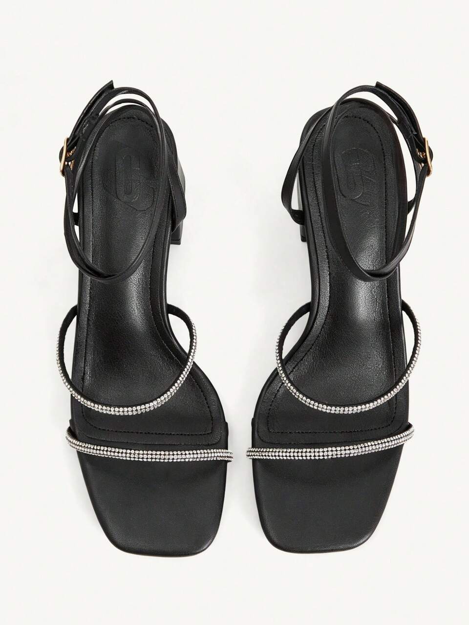 CUCCOO CHICEST Women's Fashion High-Heeled Sandals, Rhinestone Thick Heel PU Global Four-Season Commute Elegant Foundation Festival Office Outdoor Daily Wear