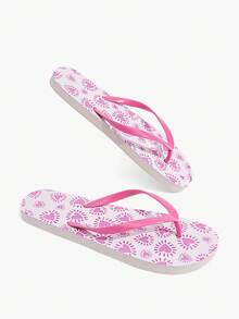 Grefit Leopard Print Flip-Flops, Summer Vacation Beach Triangle Shoes, Comfortable Slippers For Home Wear - Pink love - View 10
