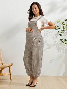 SHEIN 孕婦白色連身褲，適合度假與休閒，柔軟舒適，日常穿著、拍照、秋季正式辦公場合 - 彩色 - 查看 4