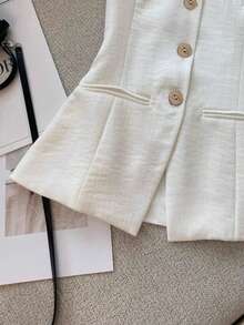 SHEIN Franclia New Spring/Summer Slimming Camisole Top For Women - White - View 3