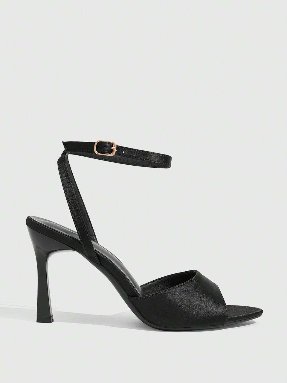 CUCCOO SZL Spring And Summer New Black One-Piece Open Toe Ankle Strap Women's High-Heeled Sandals Fashionable, Comfortable And Versatile Sexy Party