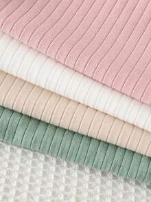SHEIN 4 piezas/Set Top de manga corta con volantes en el bajo, color liso, lindo para niñas jóvenes en verano,Verano,Tops de verano,Top de tirantes - verde menta - Ver 8