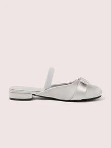 CUCCOO DOLLMOD Women Shoes Summer Big Bow Decoration, Sweet Style Sandals Shopping Dating - Silver - View 5