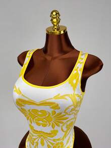 Maweii Damen-Trägertop in großen Größen, sexy, mit Grafikprint, Patchwork, kontrastfarbenen Bindungen und Trägern, Camisole - Verschiedenfarbig - View 6