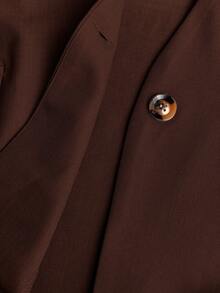 Maweii Plus Size Women's Solid Color Single Button Vest And Shorts Casual Commute Suit Set - Coffee Brown - View 7