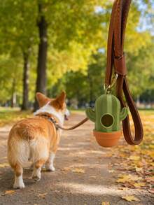 PETSIN 1PC Practical Pet Poop Bag Dispenser Cute Cactus Durable Material Dog Waste Bag Leash-Mountable Compact Pet Waste Container Hands-Free Poop Bag Organizer For Daily Dog Walks Outdoor Activities Great Gift Choice For Dog Owners - Multicolor - View 12