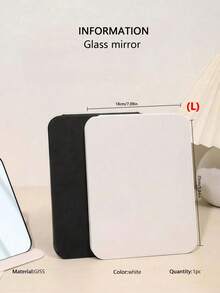 Adjustable Portable Vanity Mirror | Desktop/Handheld Cosmetic Mirror For Dorm, Office & Home | Simple Bathroom Decor - White - View 12