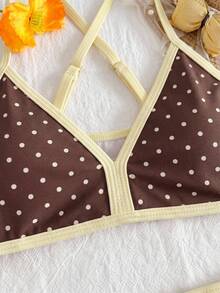 SHEIN Tween女孩波點比基尼套裝 - 彩色 - 查看 3