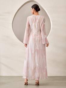 Graceveil 嬰兒藍刺繡花卉冬季收腰優雅端莊女款禮服，適合婚禮、早晨正式場合、正式確認儀式 - 彩色 - 查看 3